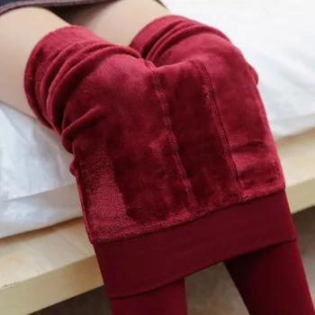 

Newly Women High Elastic Thick Leggings Autumn Winter Warm Velvet Pants FIF66