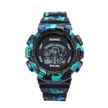 

Fashion Childrens Digital watch Waterproof Cool Mens Boys LED Quartz Alarm Date Sports Wrist Watch часы для занятий спортом