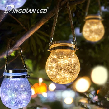 

2M 20 LEDS Crack Bottle Lights String Outdoor Solar Lights Garden Christmas Fairy String Lights for Party Hanging Decor Lamp