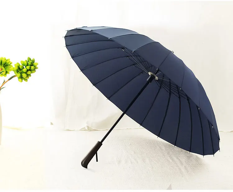 Креативная Ручка 24k Сильный ветрозащитный Высококачественный бизнес зонтик дождь женский длинный Гольф стекловолокно семья мужчины зонтик Paraguas