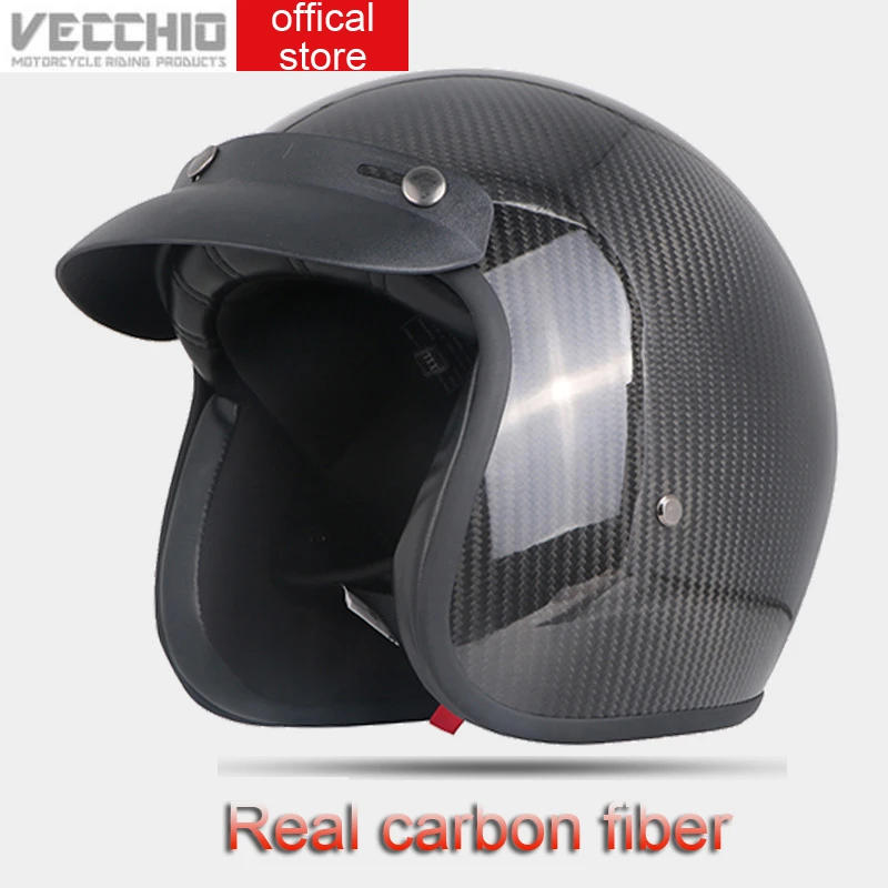 Vecchio Carbon Fiber Vintage Open Face Helmet Motorcycle Motorbike Helmet Casco Retro Helmets Yk361 Size S 3xl Casco Capacetes Face Helmetmotorcross Helmet Aliexpress