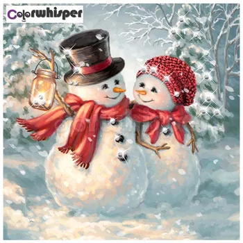 

Diamond Painting Full Square/Round Drill Snowman Snow Scene 5D Daimond Painting Embroidery Cross Stitch Mosaic Picture Z621