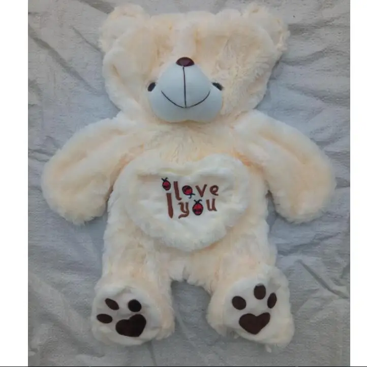 110 см, 1 шт., плюшевая игрушка с плюшевым мишкой I Love You, мягкий подарок на день Святого Валентина, День рождения, для девочек - Цвет: beige bear skin
