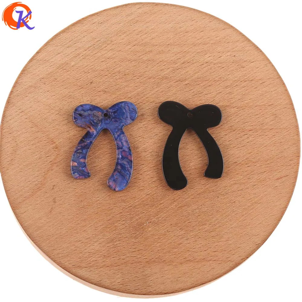 Cordial Design 22x30MM 100Pcs Jewelry Accessories/Charms/Bowknot Shape/Marble Effect/Hand Made/DIY Making/Earring Findings