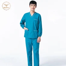 2 шт., медицинская форма медсестры унисекс, костюм, Униформа, костюмы, v-образный вырез, длинный/короткий рукав, топы с эластичной талией, длинные штаны