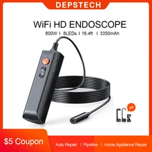 Depstech 8.0MP 5.0MP Industriële Endoscoop Hd Inspectie Camera Met 8 Led Verlichting IP67 Wifi Houvast Professionele Snake Camera