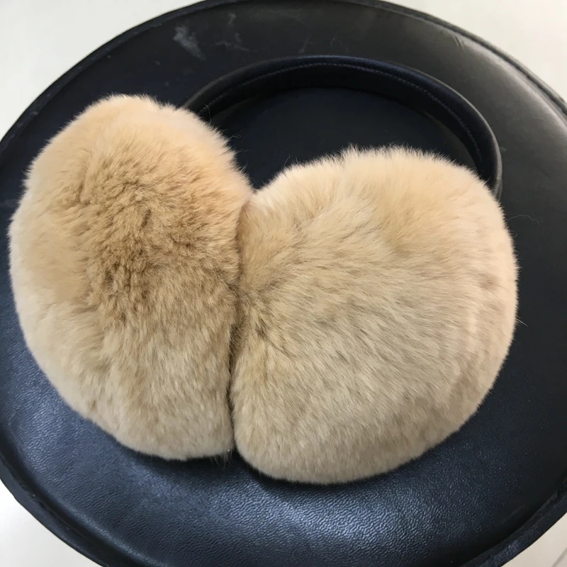 Women Russia Winter 100% Natural Rex Rabbit Fur Earmuff Men Warm Fashion Real Fur Earmuffs Kids Fur Ear Cover Girl's Earlap (5)