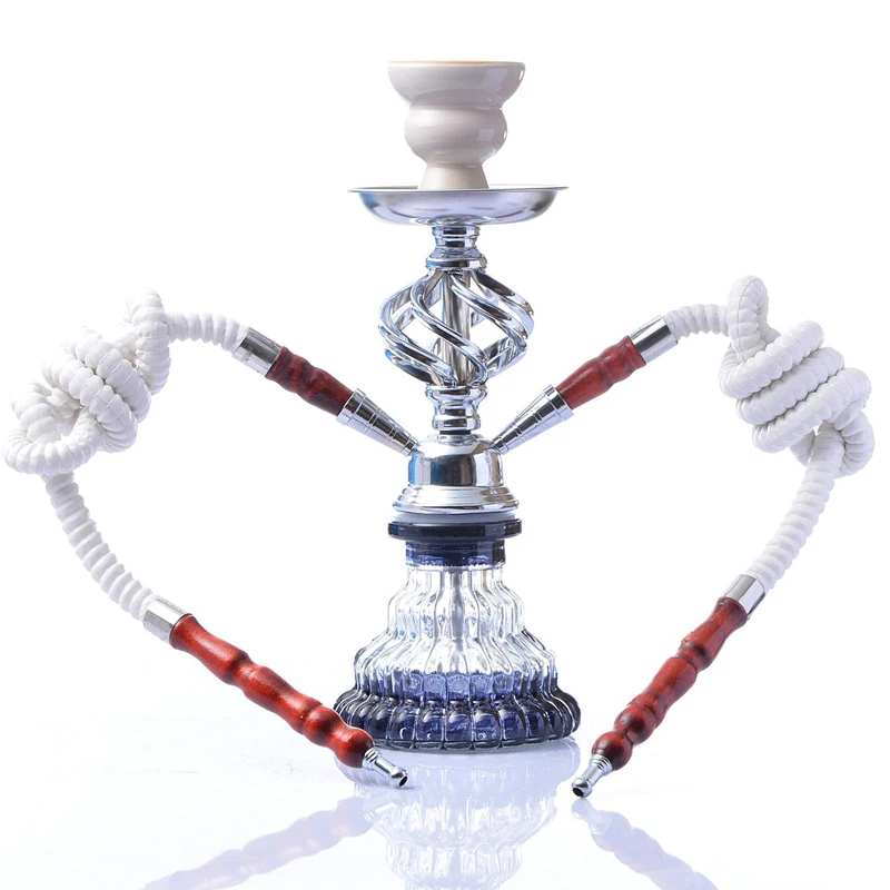 glass arab hookah set smoking shishas water pipe hose remote