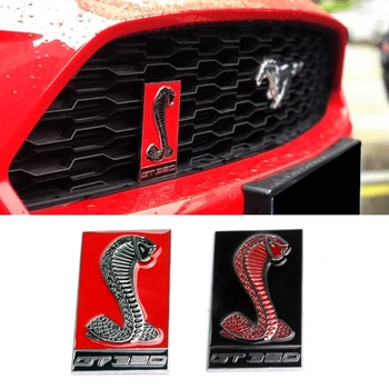 

12x7CM 3D Metal Cobra Logo Front Emblem Grille Body Decal Badge Sticker Decoration For Ford Shelby GT350 Accessories