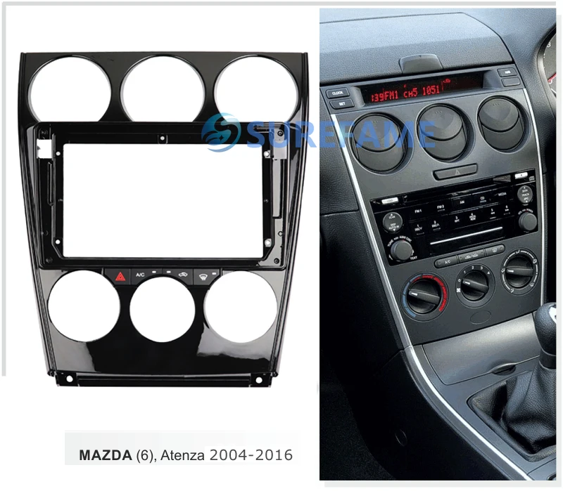 9 дюймов Автомобильная панель Радио панель для MAZDA 6, Atenza 2004- Facia Dash комплект установочный адаптер рамка консоль пластина Накладка рамка