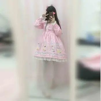 

Japanese OP Lolita Dress Pink Blue Black Soft Girl Long Sleeve Lolita Dress Women Summer Lolita Dress Gift For Women Plus Size