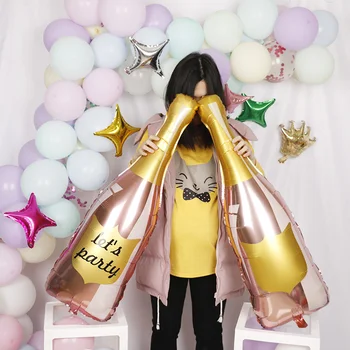 

36 Inch Large Champagne Wine Bottle Cup Wedding Anniversary Party Aluminium Foil Balloon Decoration Gift Inflatable Air Globos