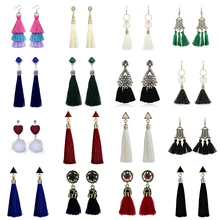  Vintage Bohemia Tassel Drop Earring For Women Hanging Long Earring Female Wedding Anniversary Jewelry 