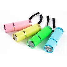 Супер Яркий Мини-фонарь, водостойкий резиновый корпус с покрытием, 9 светодиодных фонарей, новинка, Уличное оборудование