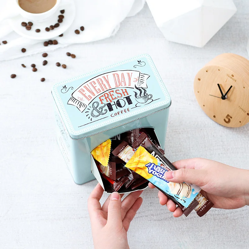 Металлическая Прямоугольная банка для хранения Классическая нордическая