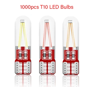 

1000x T10 Led Canbus W5W 194 168 Car Side Wedge Light Lamp Silica Gel COB Filament Universal Auto Clearance License Plate Light
