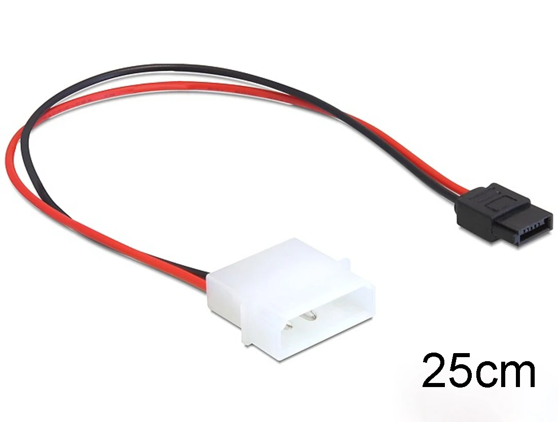 Slimline SATA Power Cable Molex 4 pin plug to Slim SATA 6 pin receptacle 25 cm for CD/DVD drives