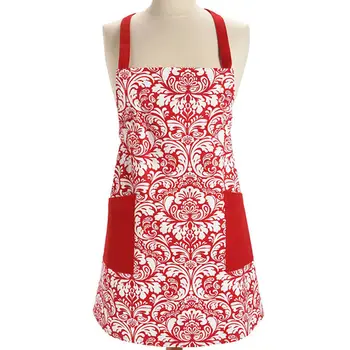 

New Hot 1Pcs European Flower Pattern Cotton Apron Woman Adult Bibs Home Cooking Baking Shop Cleaning Aprons Kitchen Accessories