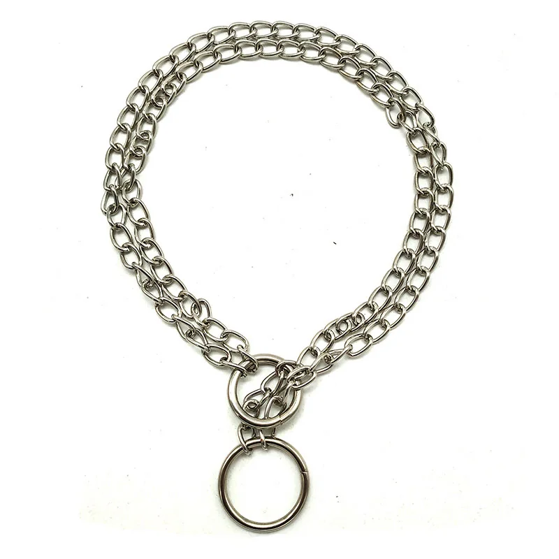 

40cm Double Row Chain Pet Dog Collar Collar Snake Chain Decorative Chain VIP Teddy Collar Pet Supplies