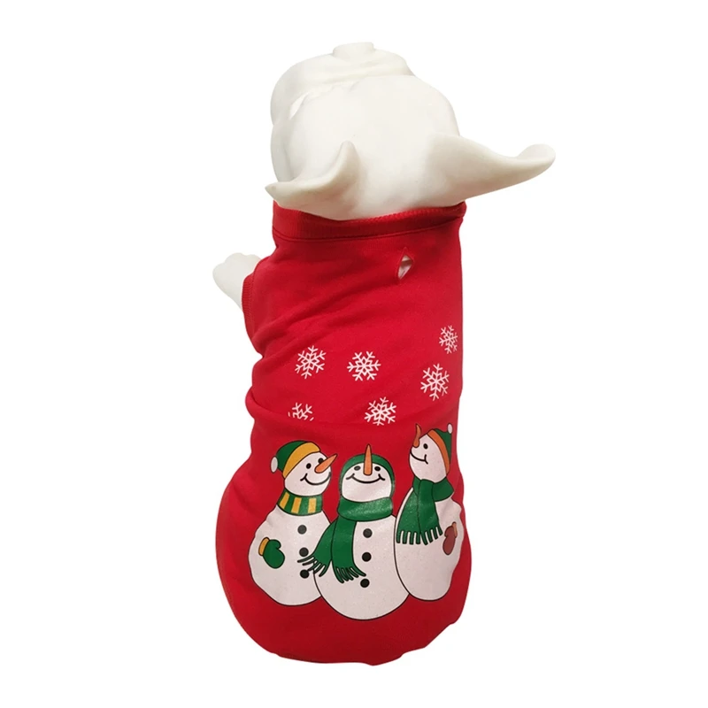 Зимнее пальто для собак со снеговиком с изображением Санта-Клауса, одежда, куртка Рождественская теплая толстовка для остекленной двери, занавески для бульдога чихуахуа
