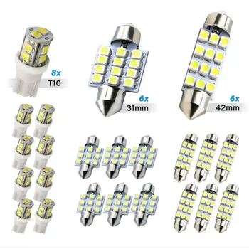 

Dome LED Light Bulbs Door License Plate Xenon White 6000K 20pcs set Combo Car