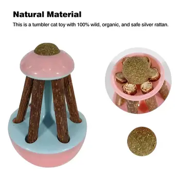 

Catnip Tumbler Toy Cat Natural Silvervine Stick Toy Replaceable Disassembly Protect Teeth Chewing Toy For Cats Kitten 70*115MM