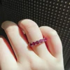 Natural Brazil Rhodolite Garnet Ring Round 4mm 6 piece classic simple Gemstone Ring fine jewelry 925 sterling silver for women 5
