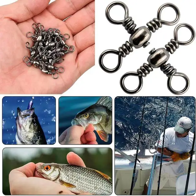 130 émerillons De Pêche En Acier Inoxydable - Tailles 4# à 12#, Résistance 8 à 23 Kg - Boîte De Rangement