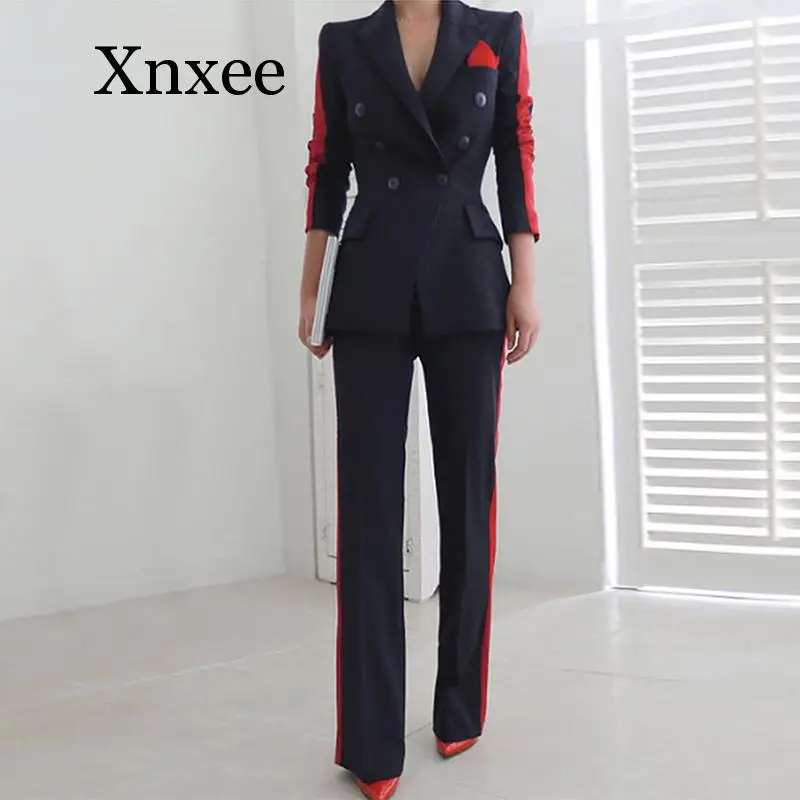 Black Women High Quality Temperament Wild Suit Slim Pant Comfortable Thick Warm Trend Outdoor Office Pant Suits Office Formal