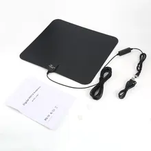 75Ohm комнатная цифровая HD телевизионная 25/35/50 миль в диапазоне антенна со съемной усилитель сигнала 10ft кабель для выбора черный