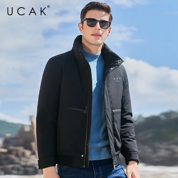 

UCAK Brand 90% White Duck Down Down Jackets Clothing For Men New Fashion Classic Streetwear Stand Collar Zipper Down Coat U8028