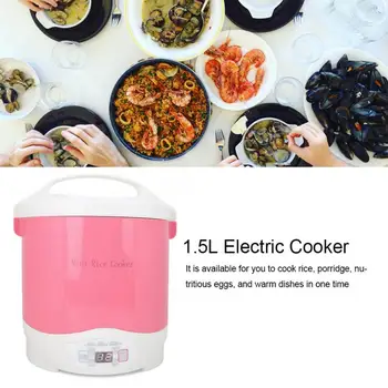 

1.5L Multi-function Electric Skillet Noodles Rice Cooker Thermal Insulation Cooking Pot Pan Food Container Lunch Box AU 220V