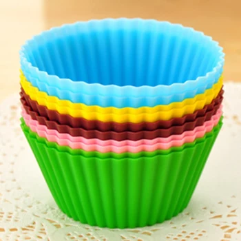 

Kitchen Baking Pastry Tools 12pcs/lot Round Shape Silicone Muffin Cases Cake Cup Cake Liner Baking Mousse Bread Mould