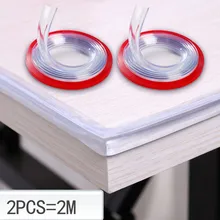 Tira de canto transparente dos protetores de canto do protetor da mobília da borda da mesa de 2m com fita dupla-face para armários, tabelas, gavetas