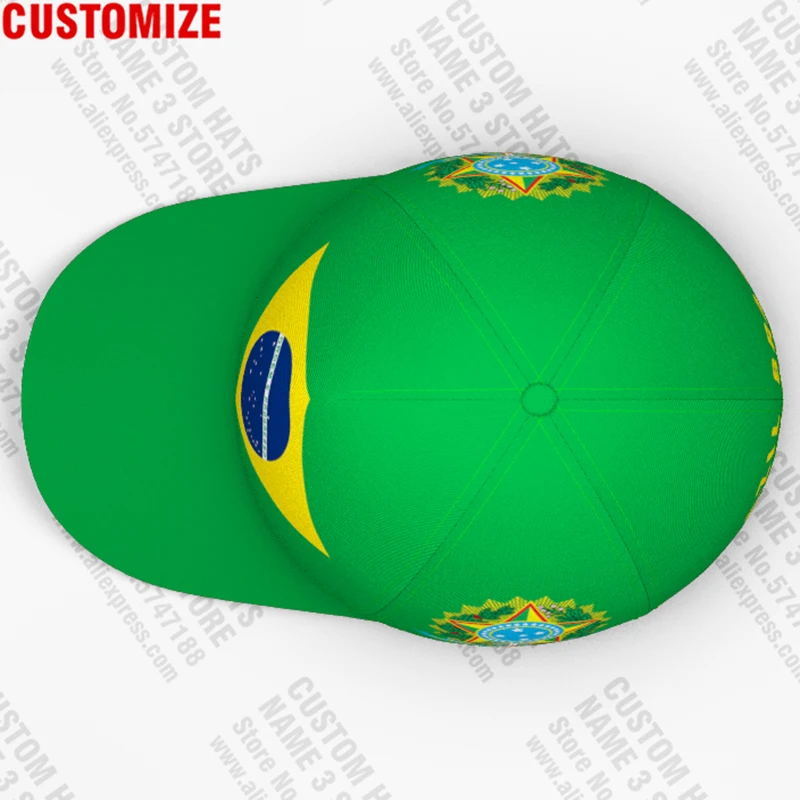 H9de0fa77955346849046b43fa9bcf7a3t Boné Beisebol Brasil Personalizado 3D | Nome, Número, Logotipo, Bandeira