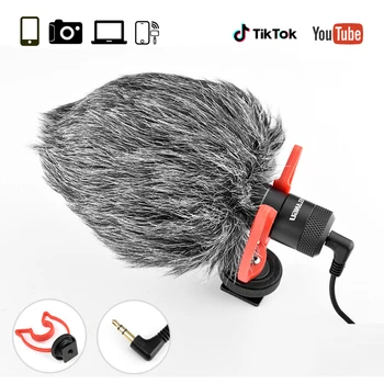 

Video Record Microphone 3.5mm Plug+Shock Mount for DSLR Camera Smartphone Vlogging Mic for iPhone Android DSLR Gimbal