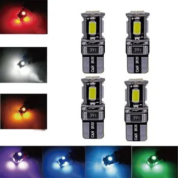 

4pcsCar LED Turn Signal Bulb Canbus Auto Interior Dome Reading Light T10 6SMD W5W 5630 Side Parking Reverse Brake Lamp