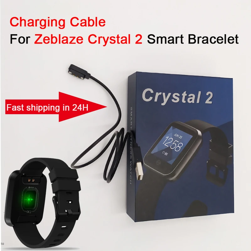 

Magnetic USB Charging Cable For Zeblaze Crystal 2 Smart Watch Smart Bracelet With Port Magnetic USB Power 2pin Cable Accessory