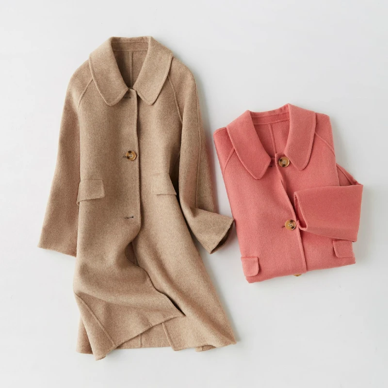 

Autumn And Winter 2019 Korean Fashion Plus Size Double-sided Woolen Overcoat High-quality Long Loose Wool Coat Women Jacket
