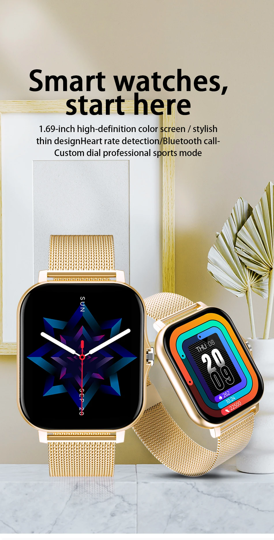 For Xiaomi Samsung Android Phone Reloj Inteligente Mujer Custom Dial Smart watch Women Bluetooth Call 2021 Smart Watch Men +Box