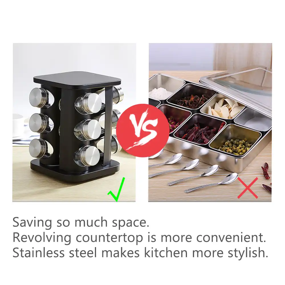 Revolving Countertop Spice Rack 12 Jar Revolving Spice Organizer