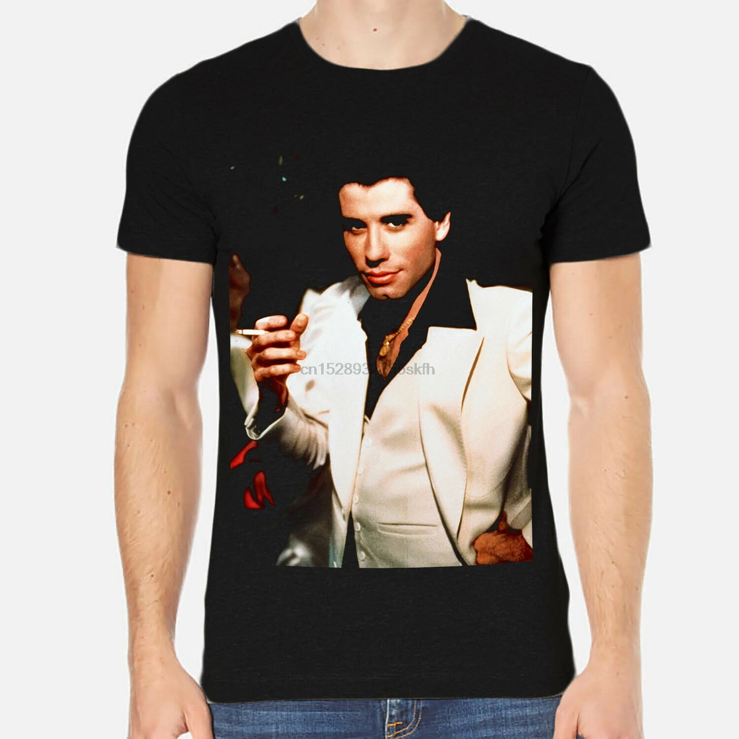 

John Travolta Men T-Shirt Black Clothing 6-A-332