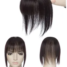 Natural-Hairpieces Bangs Topper Toupee Women Remy 3-Clips SEGO with for Small Ins 10x10cm