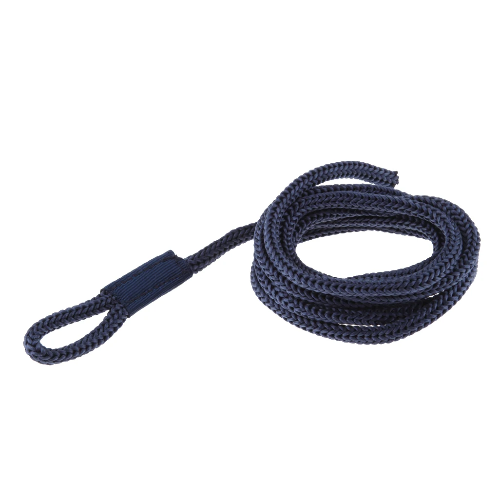 Double-Braided Nylon Lines Dockline for Marine Boats Docking (Dark Blue, L: 5 ft. D: 1/4 inch)