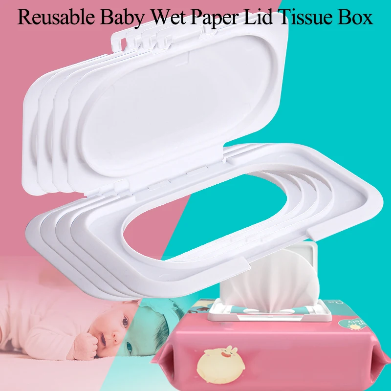 

1/5/10pc Reusable Baby Wet Paper Lid Tissue Box Wet Paper Lid No Adhesive Portable Mobile Wipes Wet Paper Box Lid Useful