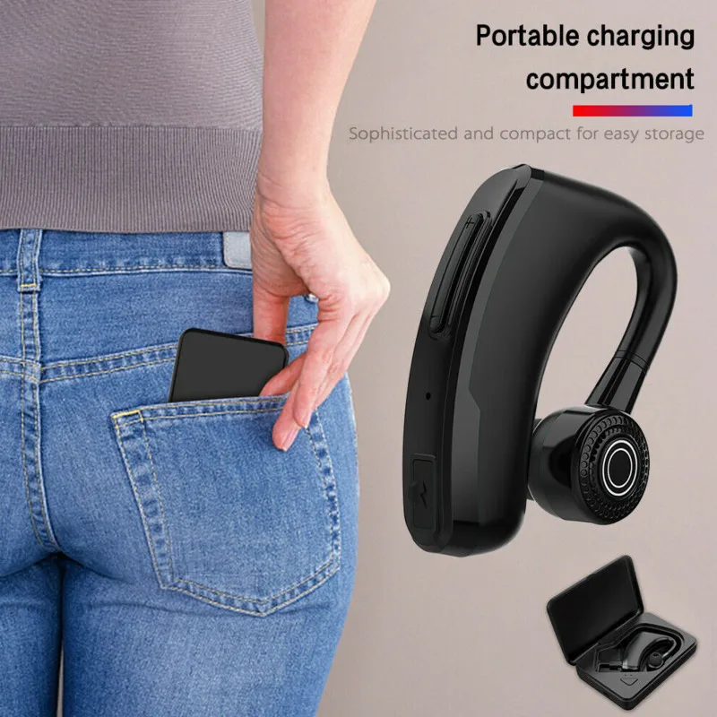 SLILE Wireless Earphone V10 Business Bluetooth Headphone Fast Charging Handsfree Earphone with Mic Voice command for Iphone