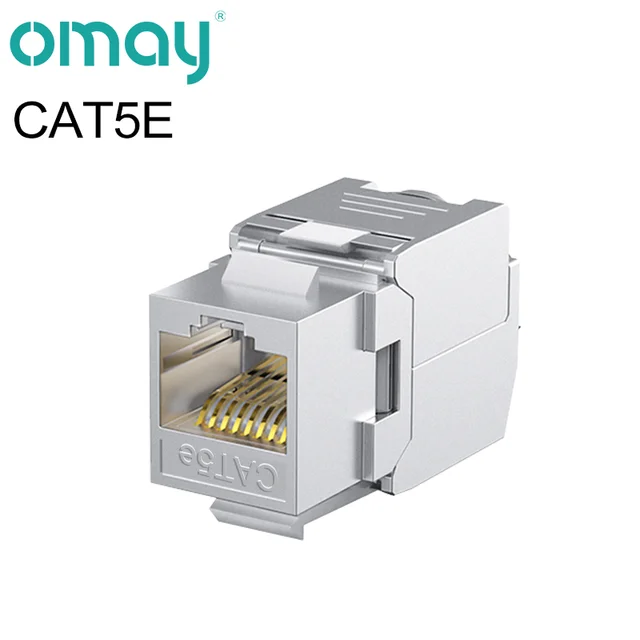 RJ45 CAT8 Tool-Less STP Shielded Keystone Jack Module,Self-Locking Cat7 CAT6A CAT6 CAT5E Zinc Alloy Network Coupler Adapter CAT5E