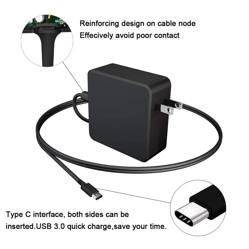 ABHU-65W USB-C Зарядное устройство блок питания Настенный адаптер, type-C PD зарядное устройство для MacBook, MacBook Pro, Matebook, Matebook
