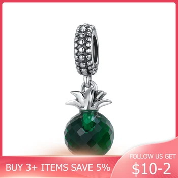 

CodeMonkey Genuine 925 Sterling Silver 2 Colors Summer Pineapple Pendant Charms fit Women Charm Bracelets jewelry CMC358