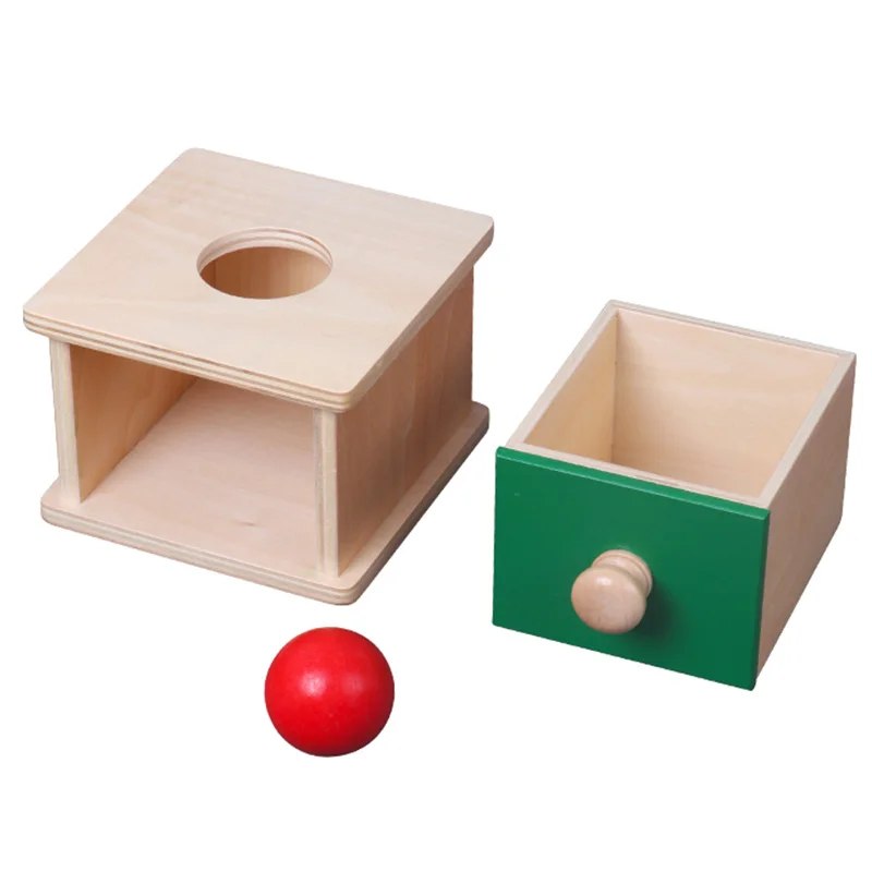  Infant Toddler Montessori Materials Kids Toy Baby Wooden Coin Box Ball Matching Box Learning Educat